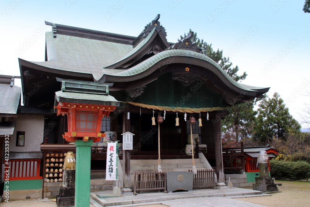 久留米市の北野天満宮本殿