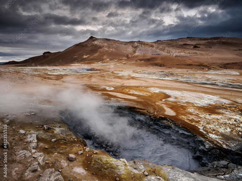 Mud hole in Geothermal Area in Iceland Mud hole in Geothermal Area in Iceland
