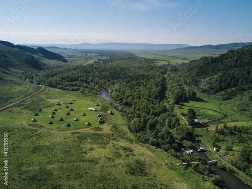 Traditional house of nomads. Yurt. photo