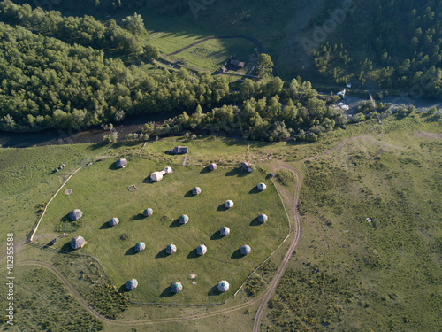 Traditional house of nomads. Yurt. photo