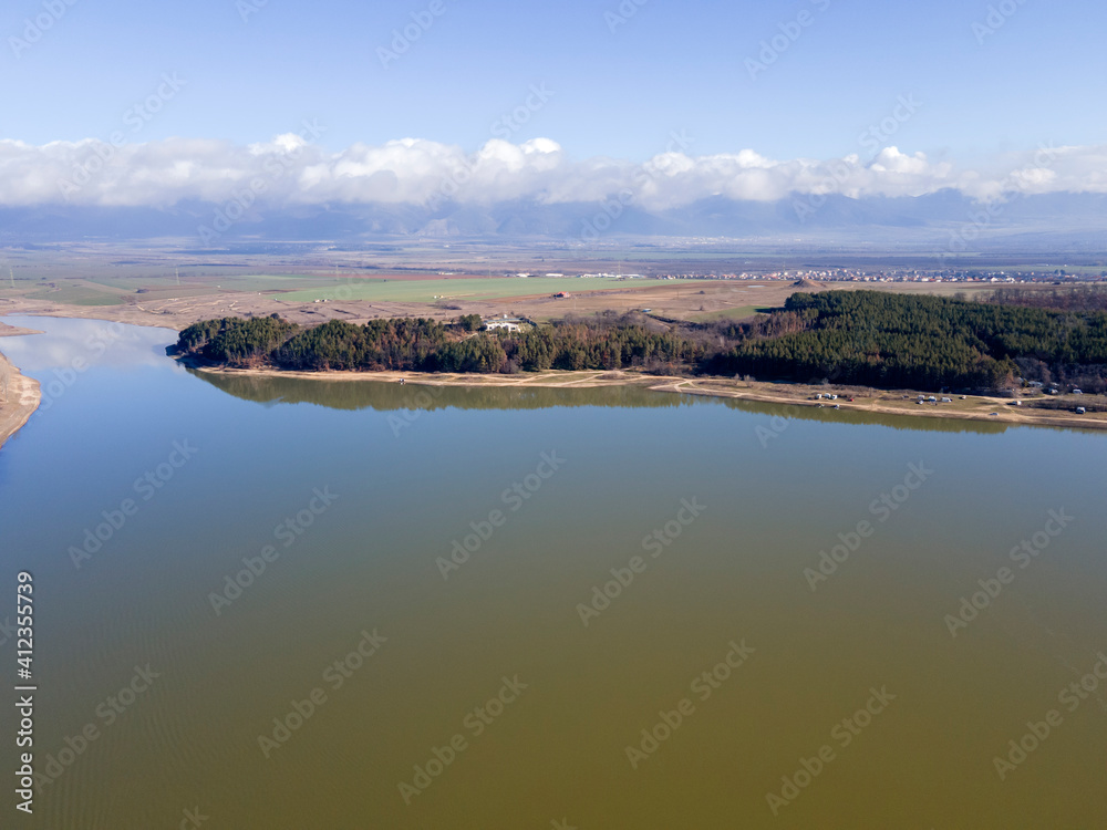 Aerial view of Koprinka Reservoir, Bulgaria