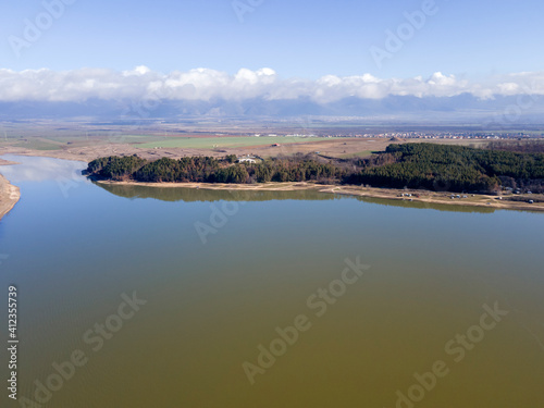 Aerial view of Koprinka Reservoir, Bulgaria © Stoyan Haytov