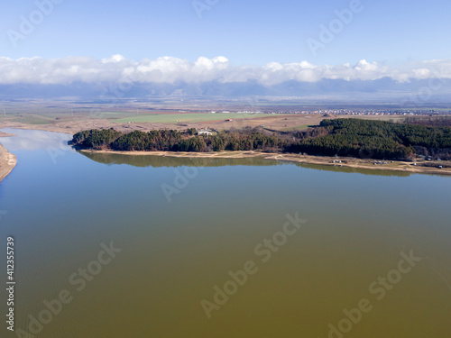 Aerial view of Koprinka Reservoir, Bulgaria