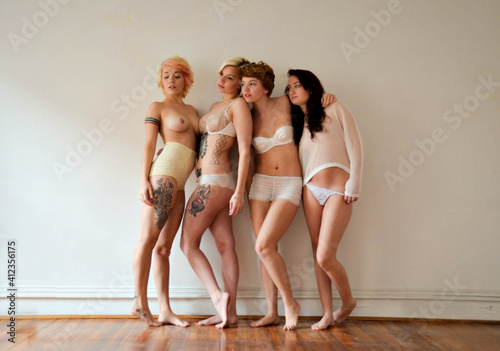 Young women in underwear