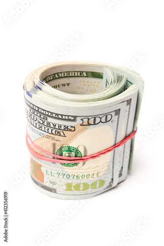 business dollar money on white background