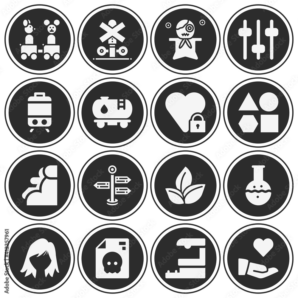 16 pack of condition  filled web icons set