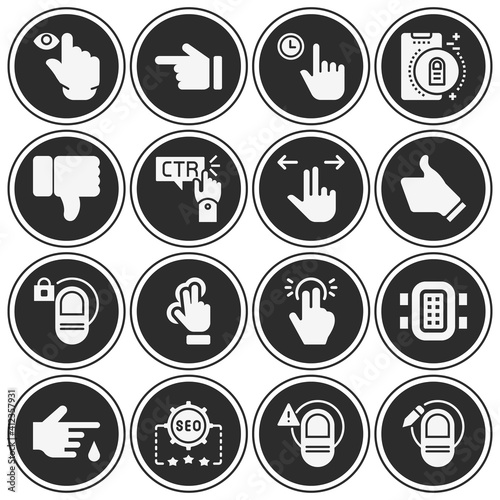 16 pack of toe  filled web icons set