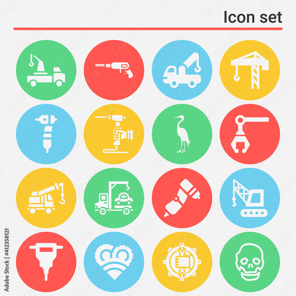 16 pack of hydraulic filled web icons set 16 pack of hydraulic filled web icons set