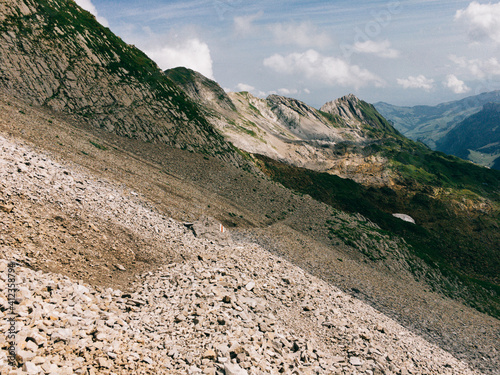 Hiking Trail Through Debris in Appenzell's Alpstein Mountains (Switzerland) photo