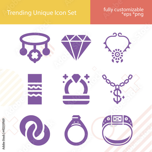Simple set of proposing related filled icons.