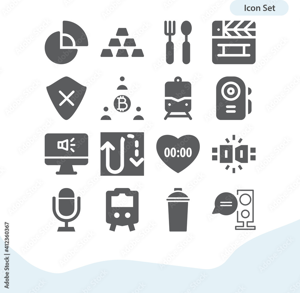 Simple set of track related filled icons. Simple set of track related filled icons.