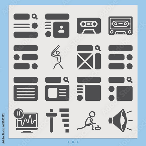 Simple set of musician related filled icons.