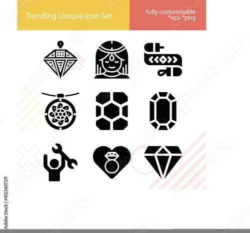 Simple set of referendum related filled icons.