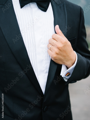 Man in stylish tuxedo