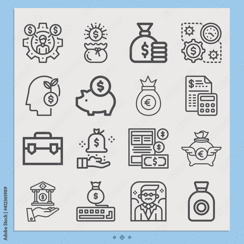Simple set of fund related lineal icons. Simple set of fund related lineal icons.