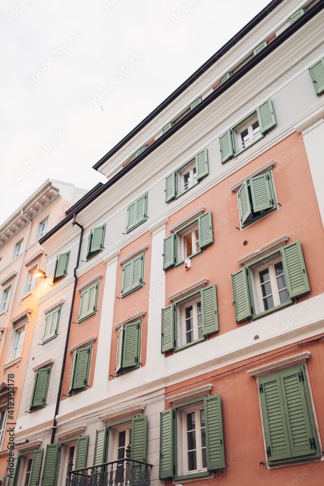 Beautiful old pastel buildings in Trieste Beautiful old pastel buildings in Trieste