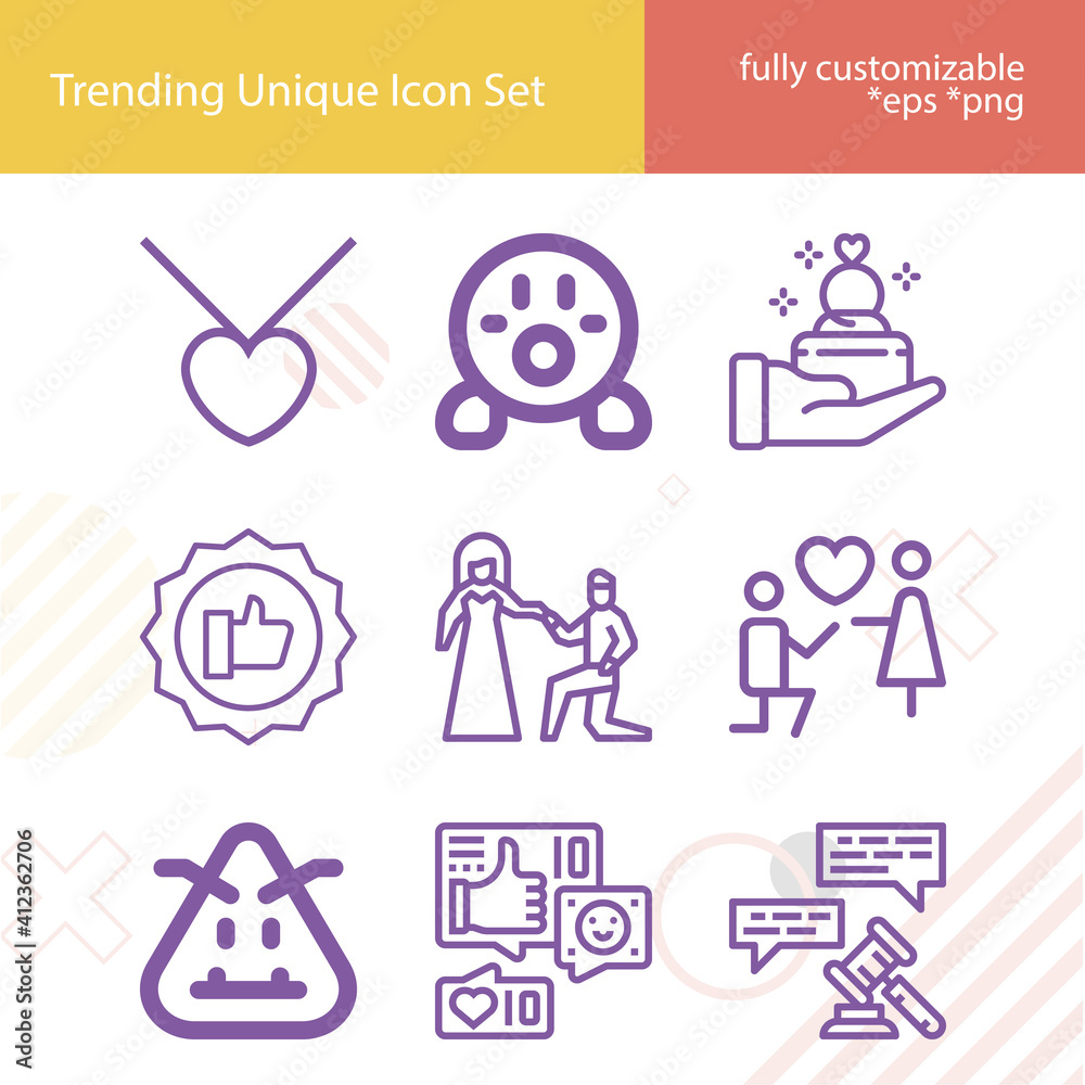 Simple set of recommendation related lineal icons. Simple set of recommendation related lineal icons.