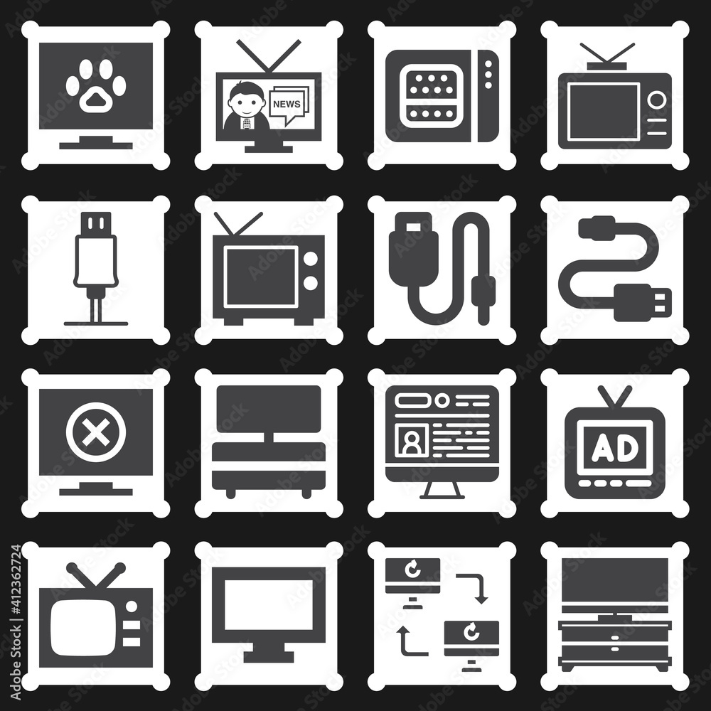 16 pack of channels filled web icons set 16 pack of channels filled web icons set