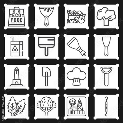 16 pack of maryland  lineal web icons set