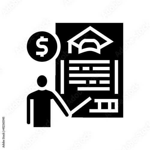 for education allowance glyph icon vector. for education allowance sign. isolated contour symbol black illustration