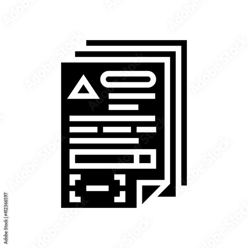 documents for allowance glyph icon vector. documents for allowance sign. isolated contour symbol black illustration
