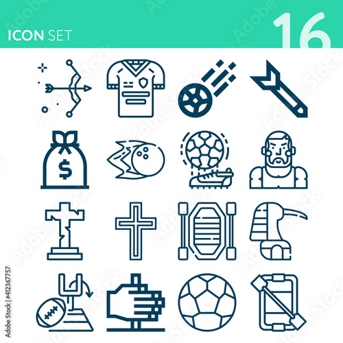 Simple set of 16 icons related to backgrounds