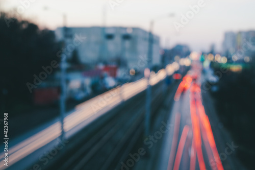 Wallpaper Mural Long exposure blurred traffic in Lulin (district of Sofia, Bulgaria) Torontodigital.ca