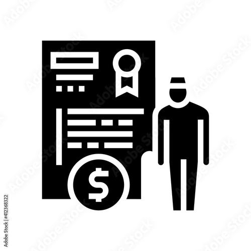 pension allowance glyph icon vector. pension allowance sign. isolated contour symbol black illustration