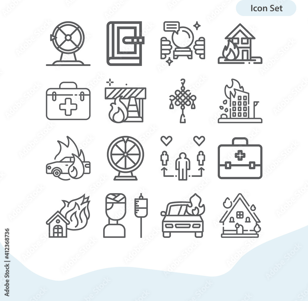 Fototapeta premium Simple set of good luck related lineal icons.