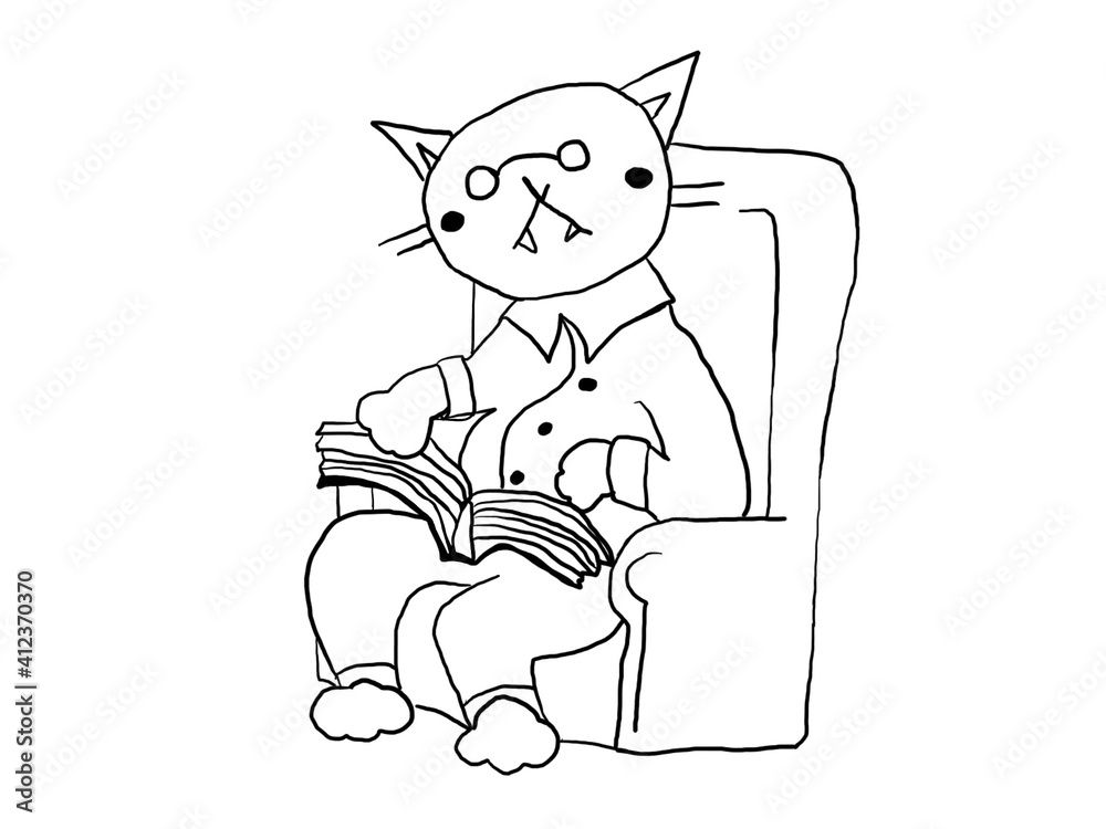 cute cat with glasses reading a book in the evening cute cat with glasses reading a book in the evening