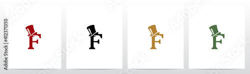 Top Hat On Letter Logo Design F