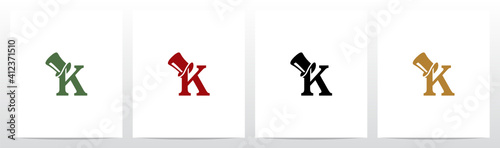 Top Hat On Letter Logo Design K