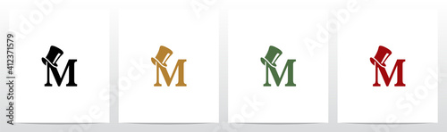 Top Hat On Letter Logo Design M