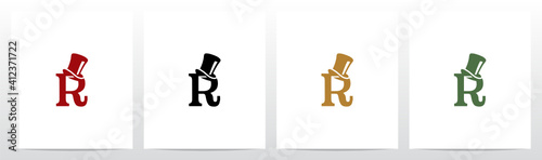 Top Hat On Letter Logo Design R