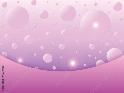 Pink background with soap suds and bubbles. Concept for cosmetics with place for text in vector and jpg.