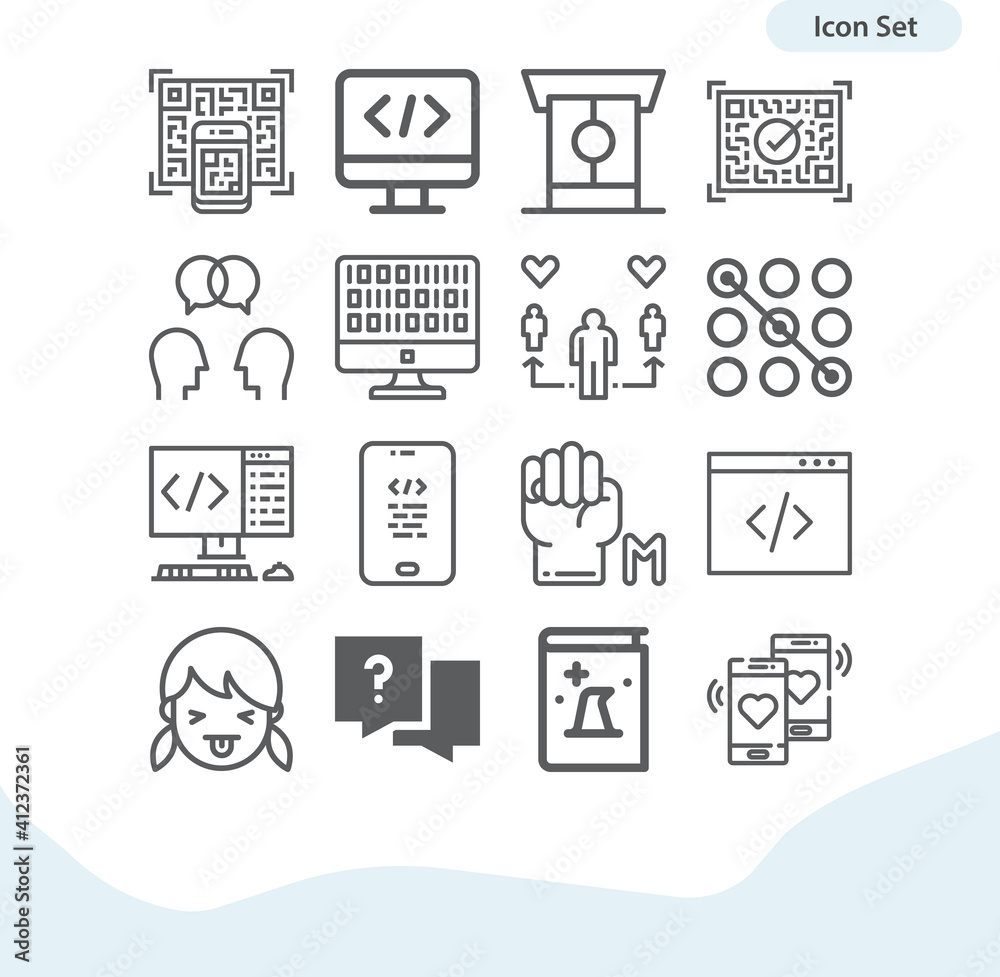 Simple set of language related lineal icons. Simple set of language related lineal icons.