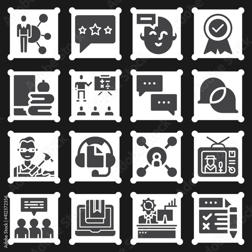 16 pack of teach  filled web icons set