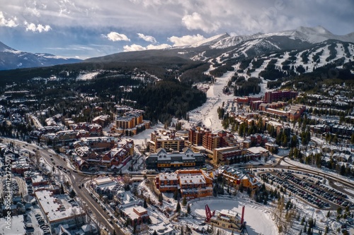 Aerial View of the Ski Town of Breckenridge, Colorado photo