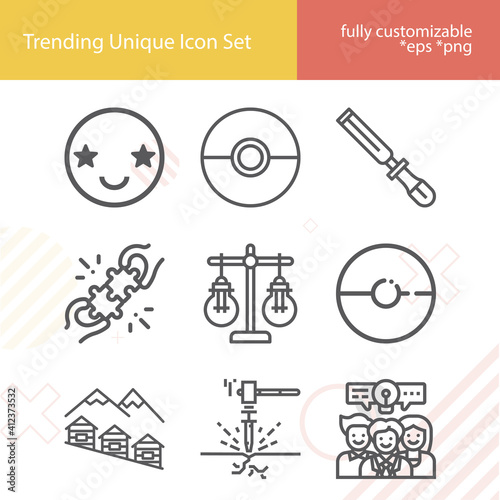 Simple set of extraordinary related lineal icons.