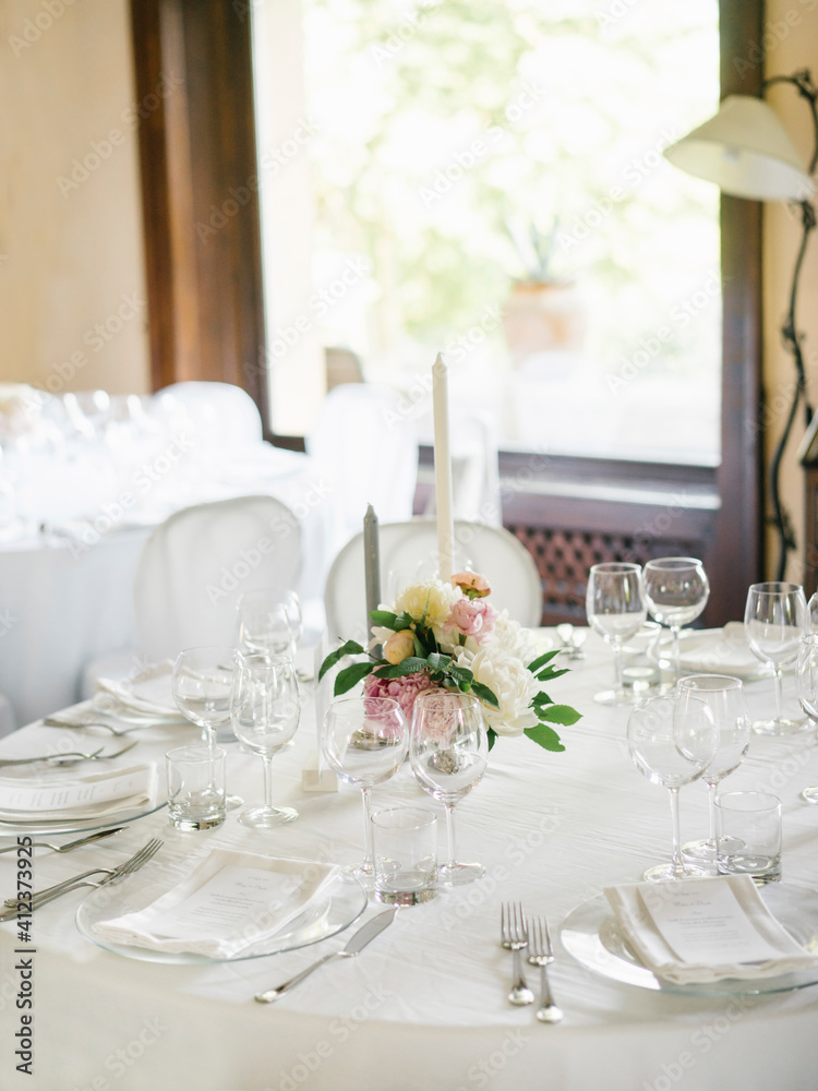 Beautiful table setting on wedding Beautiful table setting on wedding