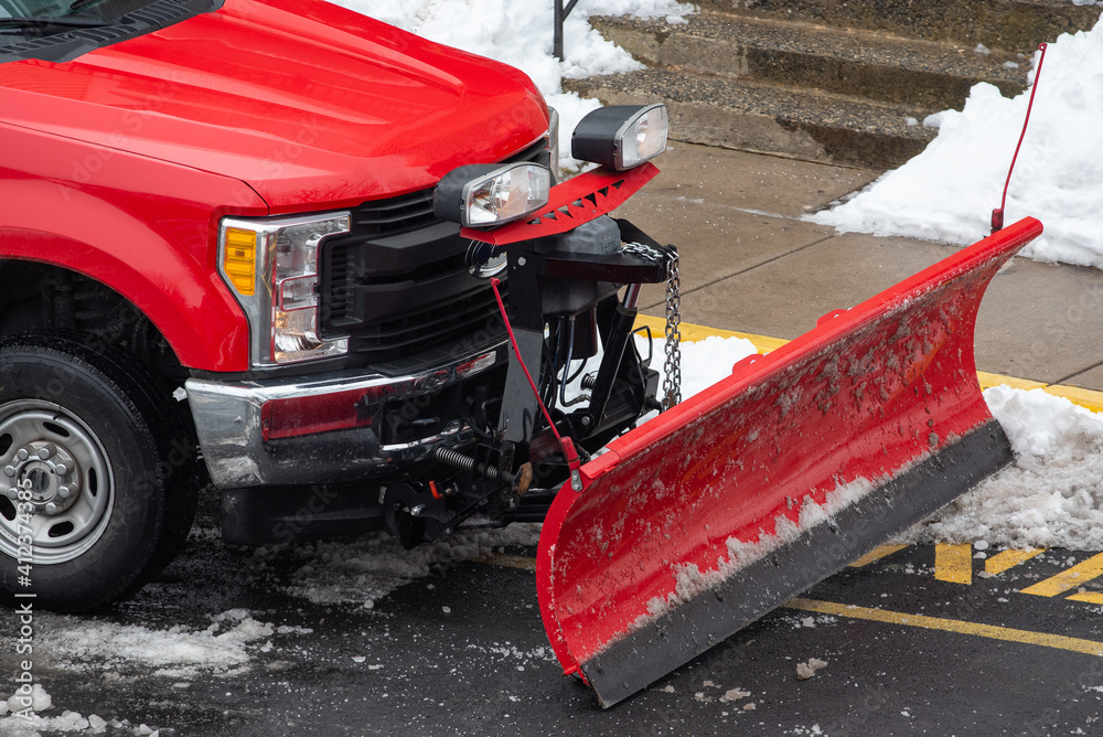 snow plow red truck snow plow red truck
