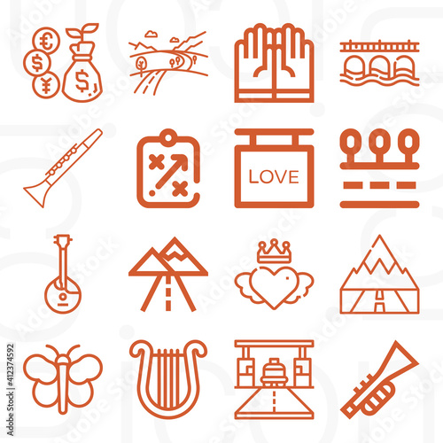 16 pack of means  lineal web icons set