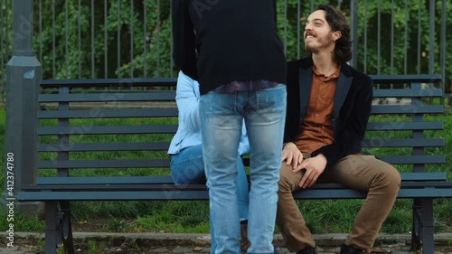 to be intruding - friends meet and one is excluded from the conversation