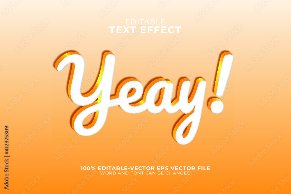 Yeay  text effect illustration