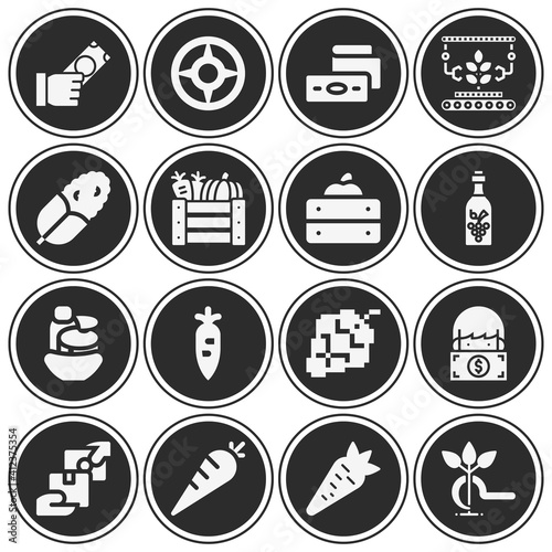 16 pack of crops  filled web icons set