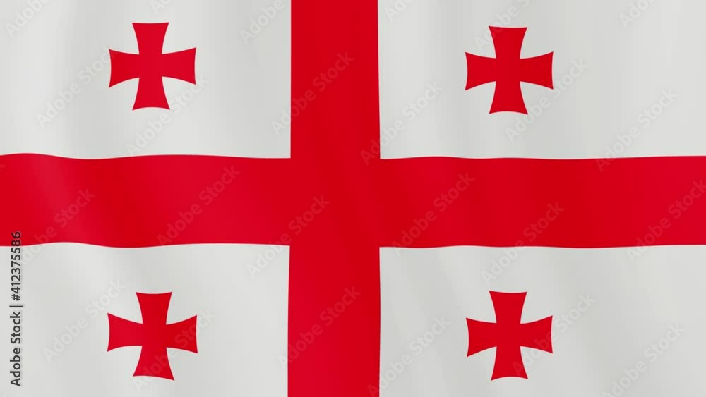 Georgia flag closeup. The Georgia flag waving in the wind realistic. 4k resolution Georgia flag closeup. The Georgia flag waving in the wind realistic. 4k resolution