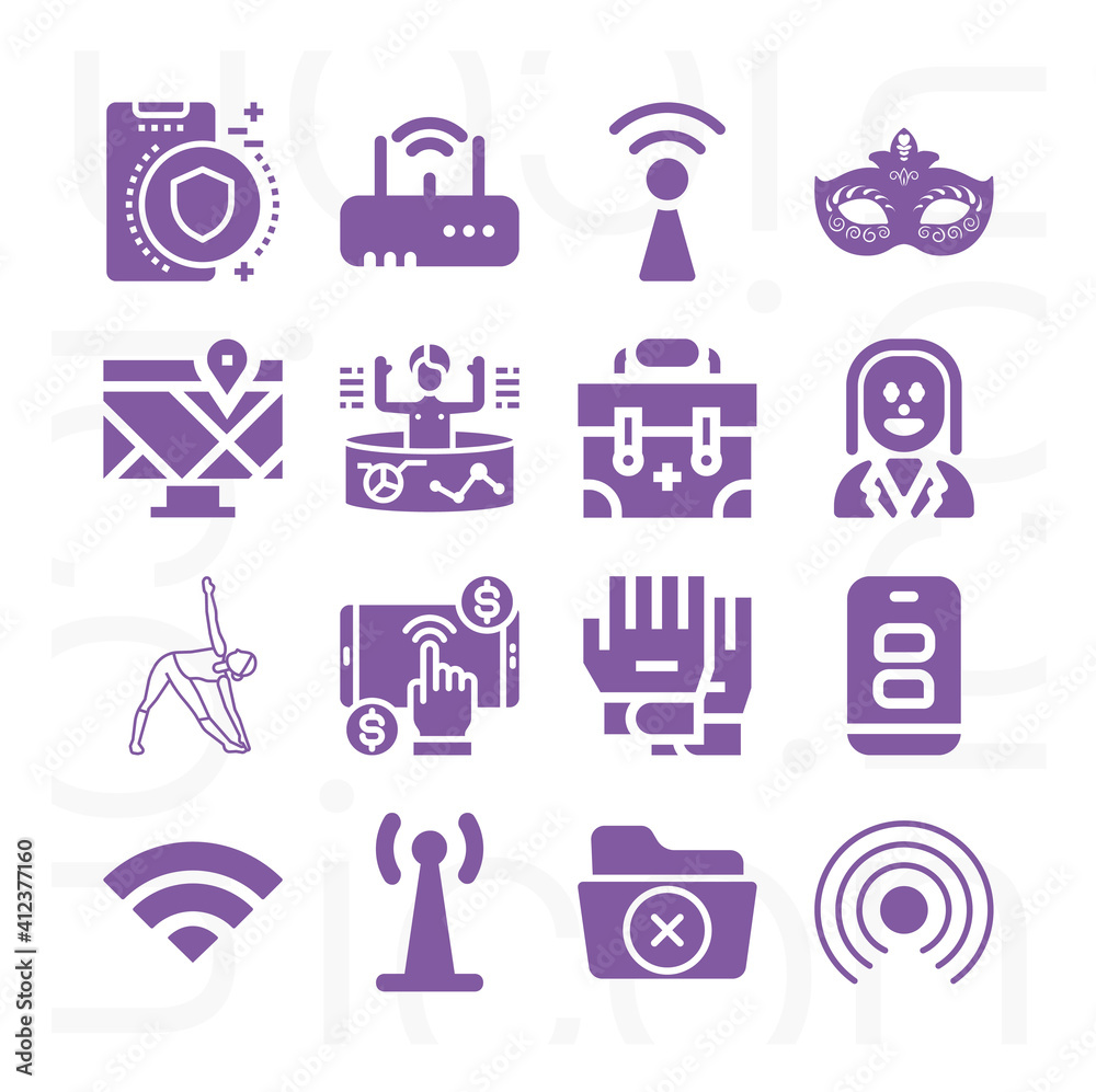 Fototapeta premium 16 pack of visual filled web icons set