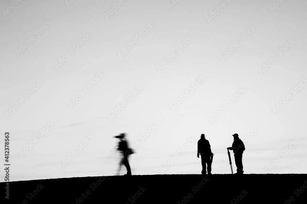 Silhouette figure in Death Valley Silhouette figure in Death Valley