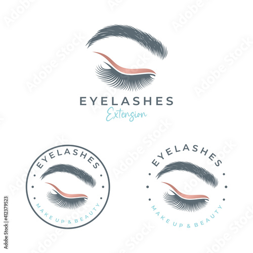 Luxury Beauty Eye Lashes Logo Vector Template
