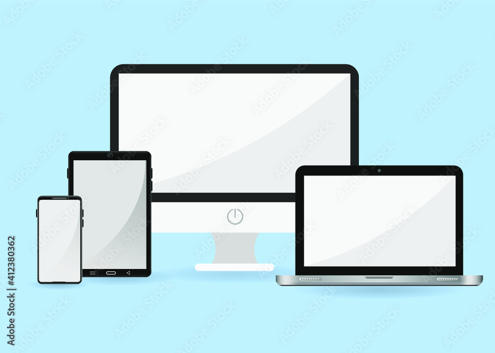 Digital device mockup set Digital device mockup set